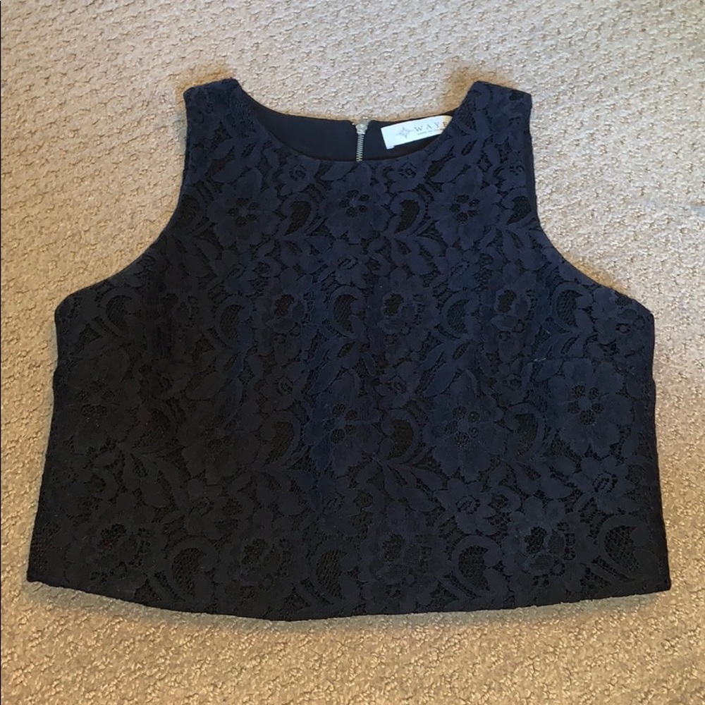 Black laced crop top